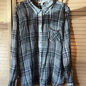 Lucky Brand Plaid Button Down Shirt in Blue